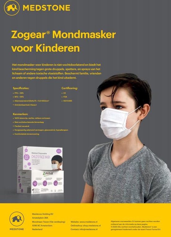 Kinder Mondkapjes - Wegwerp mondkapje speciaal geschikt voor kinderen - Met een brede band (Veiligheid) - Niet medisch - Kinderen tot 12 jaar-50 stuks zwart
