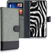 kwmobile telefoonhoesje voor Xiaomi Poco X3 NFC / Poco X3 Pro - Hoesje met pasjeshouder in grijs / zwart - Case met portemonnee