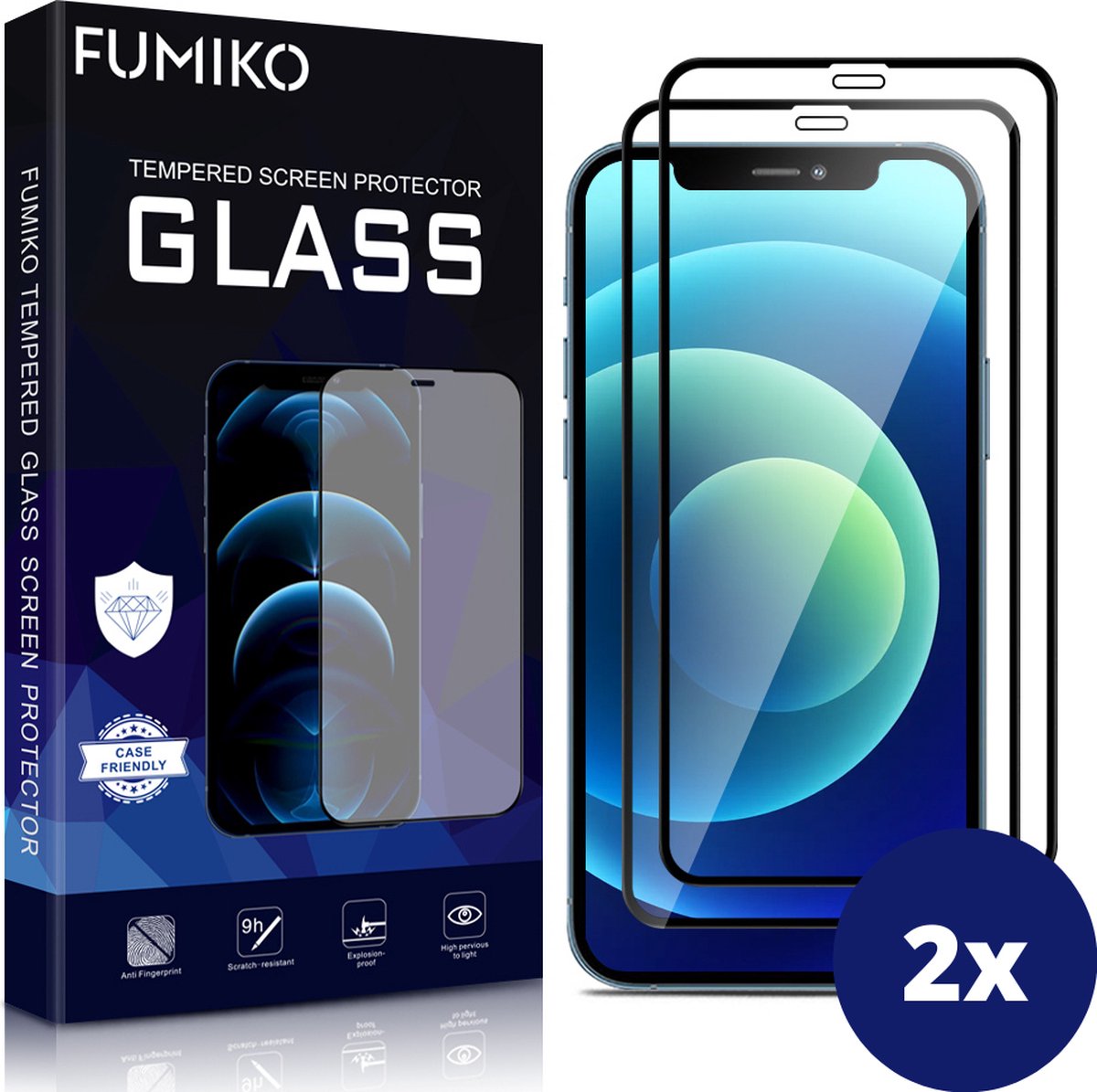 FUMIKO Screenprotector iPhone 12/ iPhone 12 Pro - Screen Protector Beschermglas - 2 Stuks