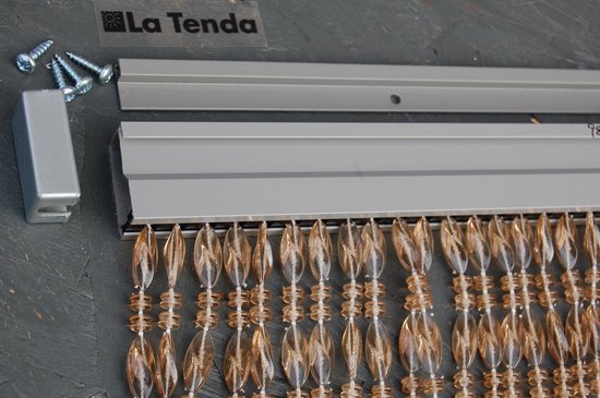 La Tenda Deurgordijn Kralengordijn Elba 3 120x230cm lichtbruin van La Tenda — afbeelding 3