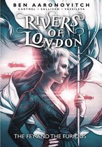 Een vrouw in een blauwgroene jurk met bloemenprint, met een zwaard en een sluier, in de stijl van 'Rivers of London: The Fey and the Furious'.