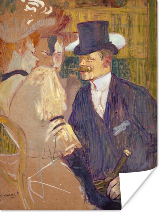 Poster The Englishman - Schilderij van Henri de Toulouse-Lautrec - 90x120 cm