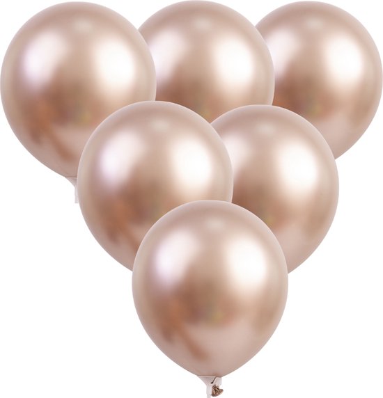 Ballonnen -  Rosé Goud - feest - partijtje - metallic - Set van 6 - versiering