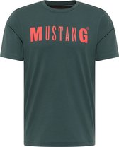 Mustang T-shirt donkergroen met donkergrijs logo - maat 3XL