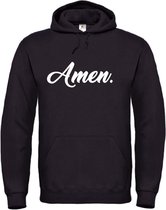 Kerst hoodie zwart - Amen - soBAD. | Kersttrui soBAD. | kerstsweaters volwassenen | kerst hoodie volwassenen | Kerst outfit | Foute kerst truien