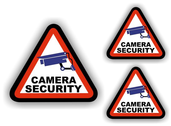 Camera Security sticker set 3 stuks