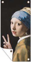 Tuinposter Schilderij - Vermeer - Oude meesters - 30x60 cm - Tuindoek - Buitenposter