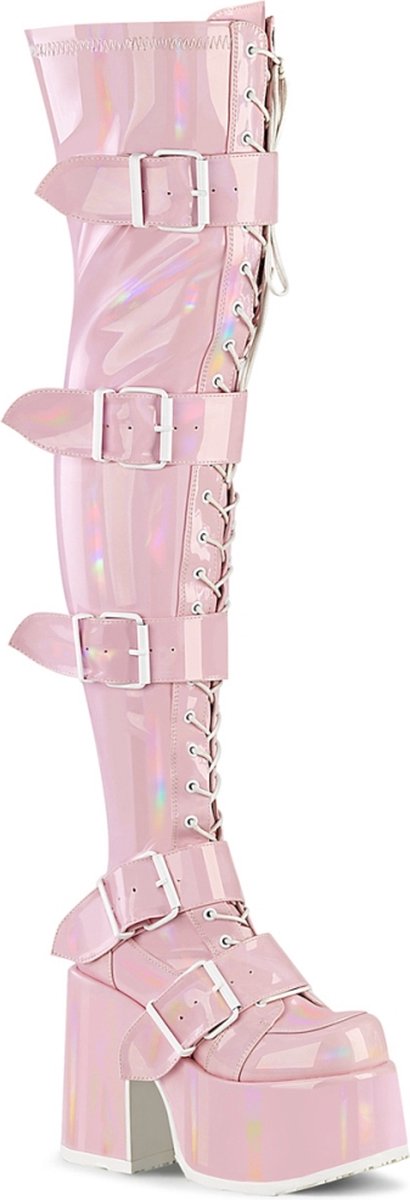 DemoniaCult CAMEL-305 Plateau overknee Laarzen 39 Shoes Roze