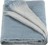 Alpaca Loca Dubbelzijdige Sjaal - 215 x 65 cm - Blauw/Grijs