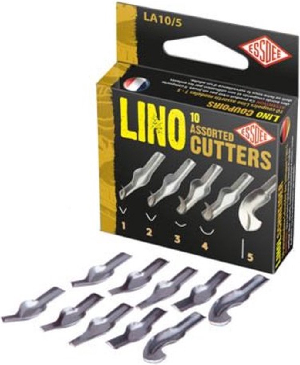 Essdee Lino Cutters - gutsmesjes set voor lino snijden - 5 diverse stijlen - 10 mesjes