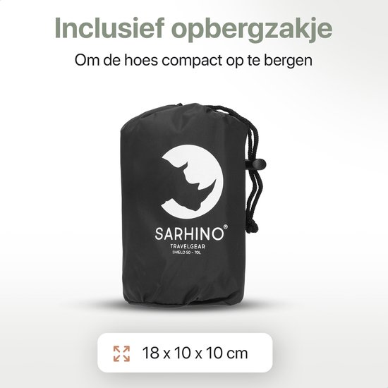 Sarhino Shield Premium flightbag voor backpacks en regenhoes - M 50-70l  - zwart - flightbags