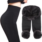 Fleece Legging met teddy voering - Dames - Maat XL - Zwart