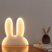 Neon licht nachtlampje Konijn. Konijnen oren nachtlamp voor kinderkamer.