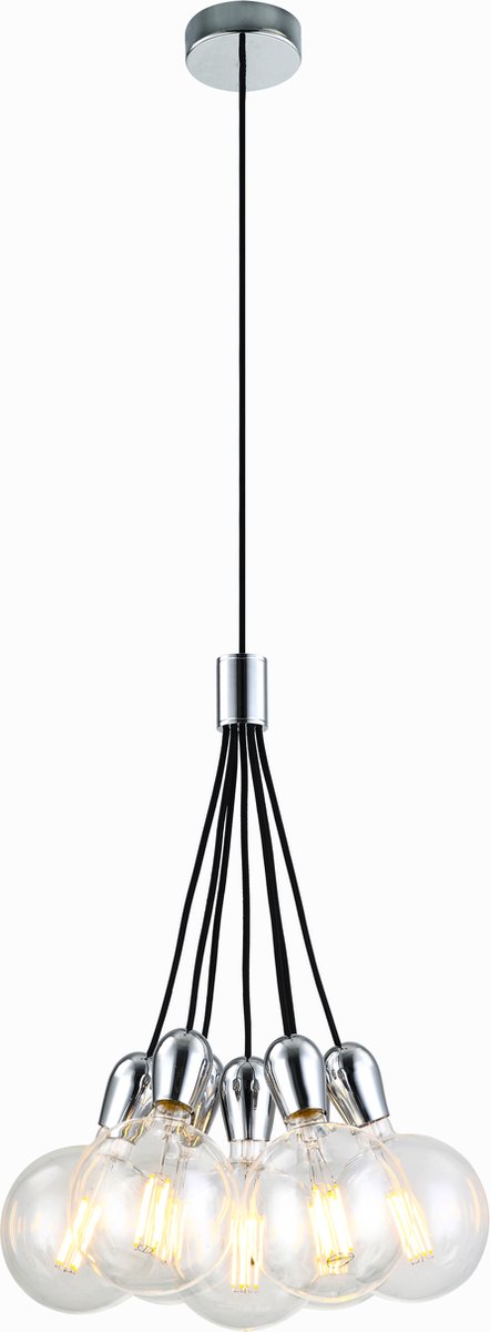 Fantasia 3416223 KOBAR Pendel Zwart/chrome 7x E27