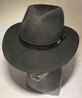 Hoed- Fedora- wol 100% - LUCKY- grafietgrijs-XL-61 cm