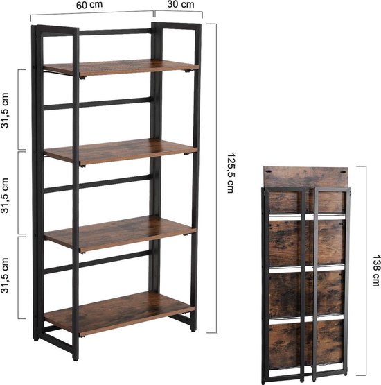 VASAGLE Keukenkast, Keukenplank Voor De Keuken, Plankniveaus In Houtlook 10 Haken Metalen Roosterplank Voor Magnetron Serviesgoed 84 X 40 X 170 Cm Industrieel Ontwerp Vintage Bruin Zwart Kks17bx
