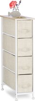 bijzetkast - 4 lades - metalen frame - 76 x 20 x 48 cm - slaapkamer - beige
