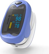 Vitafa Saturatiemeter kind - Zuurstofmeter Vinger - Hartslagmeter - Saturatiemeters - Oximeter Best Getest - Blauw
