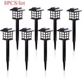 8 stuks led-padverlichting op zonne-energie - warm wit - waterdicht - buitenlamp op zonne-energie - voor tuin/landschap/werf/terras/oprit/wandelpadverlichting