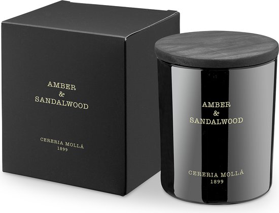 Cereria Mollà 1899- Amber & sandalwood Geurkaars - 230 gram - sojawas en katoenen lont