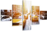 Schilderij - Gele taxi's in New York, USA, Premium Print