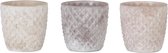 Oneiro's  Luxe Waxinelichthouder LOLA 3 assorted Mixed brown- ø 9x9x9cm - kaarsenhouders - kaarsenhouder - waxinehouder - decoratie – woonaccessoires – theelichthouder – zwart – goud – zilver