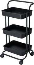 Keuken Trolley - Rolling - Utility Cart Opbergrek - Badkamer Organizer - Rollende Houder - Keuken Eilanden Trolleys - Meubelen - Zwart