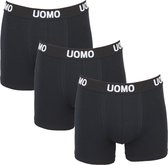 UOMO 3-Pack heren boxershorts Zwart maat S