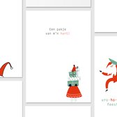 12x hippe Kerst- en Nieuwjaarskaarten incl enveloppe - kaartenset - kaartjes met tekst - Luxe kerstkaarten - A6