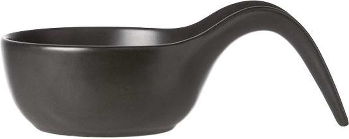 Black Bowl D12-20.5xh7.5cm Spoon Shape