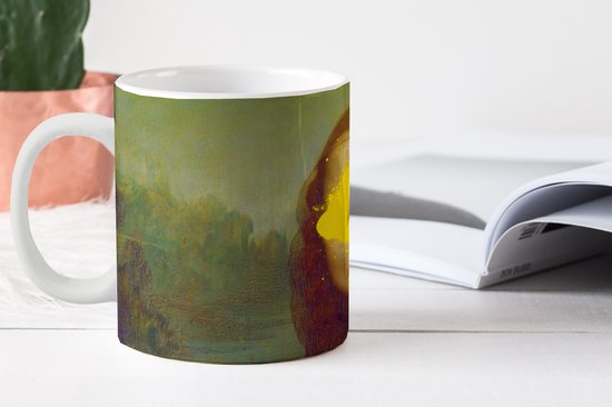Tasse - Tasse à café - Mona Lisa - Da Vinci - Jaune - Tasses - 350 ML - Tasse - Tasses à café - Tasse à thé - Décoration Sinterklaas - Cadeaux pour enfants - Cadeaux chaussures Sinterklaas