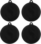 Inductie Beschermingsmatjes - Inductiemat - Beschermer Mat Kookplaat - Inductieplaat Beschermer - Inductie Kookplaat Bescherming Matjes - Antislip Beschermmat - Afdekmat Inductiematjes Rond 22 cm - Siliconen - Set van 4 Stuks - Zwart