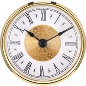 GWS Insteek Quartz Los uurwerk - Gouden rand uurwerk - Romeinse cijfers – Los compleet uurwerk vervangen rond