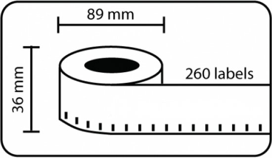 Dymo 99012 Compatible Labels Wit 89 X 36 Mm 260 Labelsrol 8270