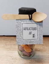 Cadeau juf-juf-juffendag-einde schooljaar-gefeliciteerd-cadeau- snoepflesje