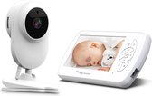DrPhone B2 – Babyfoon Met Camera – Groot 4.3 inch 1080P Full HD scherm – VOX-Modus (geluidsactivatie) -Baby Monitor – 100  Meter – 2 Weg Audio – Wit
