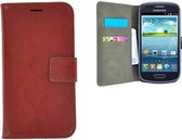 Samsung Galaxy S3 hoesje - Samsung Galaxy S3 Neo hoesje Wallet Bookcase hoes Bruin