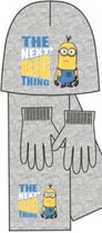 Minions Winter Set - Muts Sjaal en Handschoenen - Lichtgrijs 3 t/m 6 Jaar (52 cm)