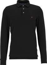 Tommy Hilfiger 1985 slim long sleeve polo - zwart -  Maat: XL