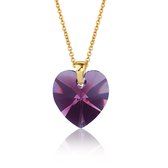 Montebello Ketting Fleur HG424 - Swarovski® Hart - 925 Zilver Verguld - Ø14mm - 42cm