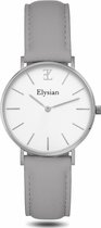 Elysian - Dames Horloge - Zilver Grijs Leer - Waterdicht - 36mm