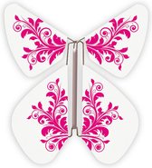 Magic Butterfly ® - Opdraai Vlinder - Magische Vlinders - Vlinder voor in een kaart – 10 stuks Baroque Fuchsia
