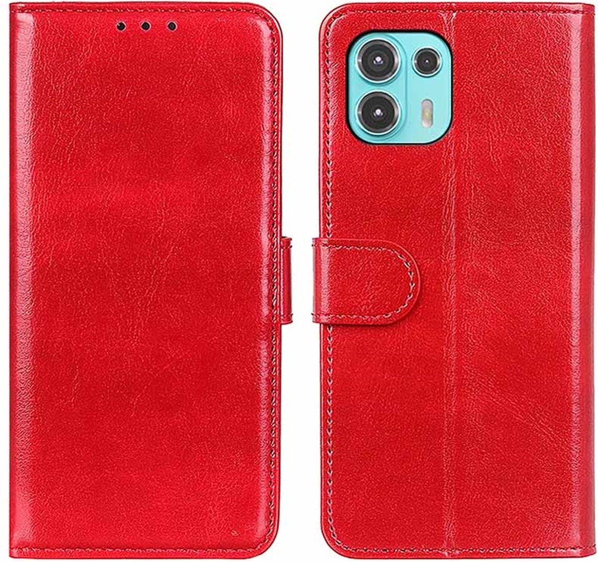 Bookcase Geschikt voor: Motorola Edge 20 Lite - Bookcase Rood - portemonnee hoesje