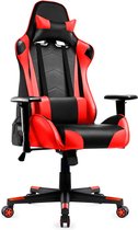 GTRacer - E- Sports - Chaise de jeu - Ergonomique - Chaise de bureau - Réglable - Racing - Chaise de Gaming - Rouge