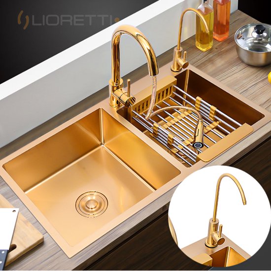 Moderne Keukengootsteen SucceBuy Van Graniet 63,5 Cm, Opbouw Gootsteen Met Grote Enkele Bak Inbouw Wasbak Met Meerdere Accessoires Moderne Keukengootsteen SucceBuy Van Graniet 63,5 Cm, Opbouw Gootsteen Met Grote Enkele Bak Inbouw Wasbak Met Meerdere Accessoires