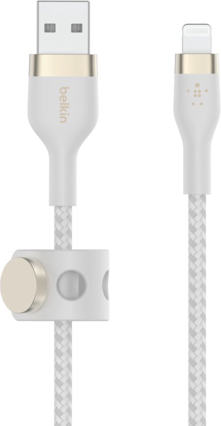 Belkin boost charge™ braided usb-a naar iphone lightning - 1m - wit
