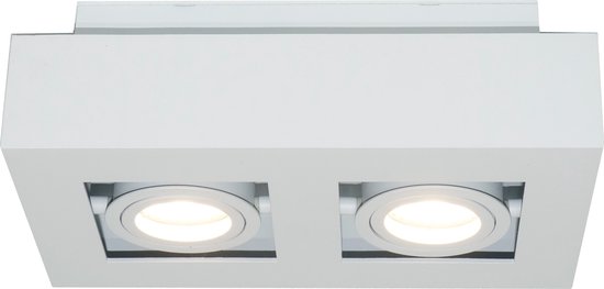 Plafondlamp Bosco 2L Wit - 2x GU10 LED 4,8W 2700K 355lm - IP20 - Dimbaar > spots verlichting led wit | opbouwspot led wit | plafondlamp wit | spotje led wit | led lamp wit