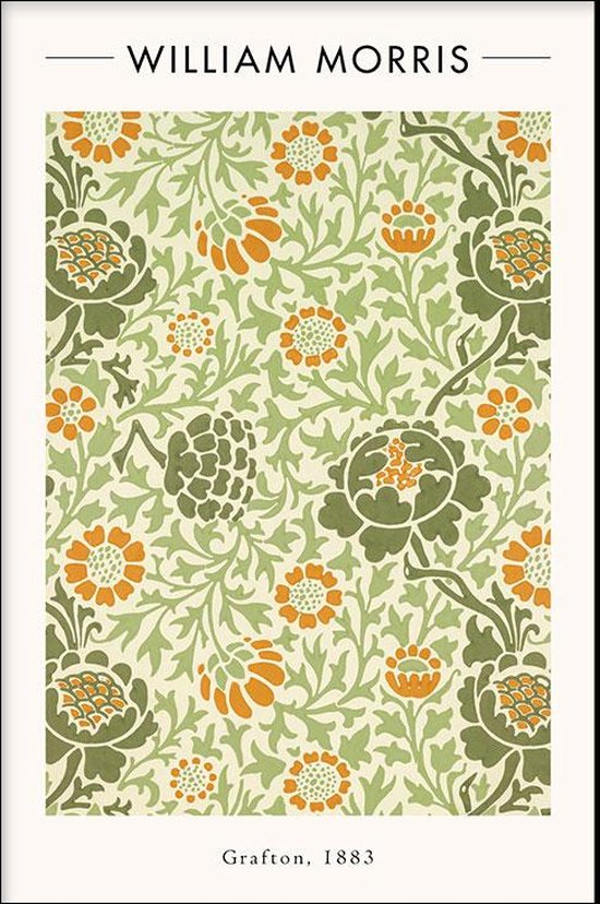 Walljar - William Morris - Grafton - Muurdecoratie - Poster met lijst