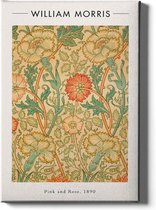 Walljar - William Morris - Pink and Rose - Muurdecoratie - Canvas schilderij