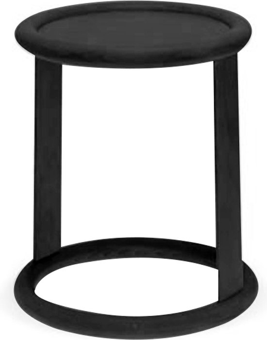 Spetebo Tabouret en teck pour fleurs 22 x 17 cm Rond Naturel / Moyen Tabouret de plantes en bois